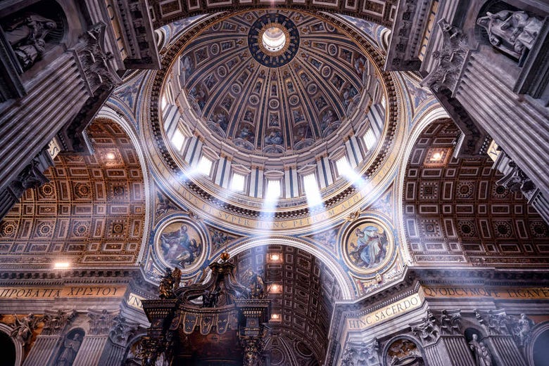 Inside the basilica