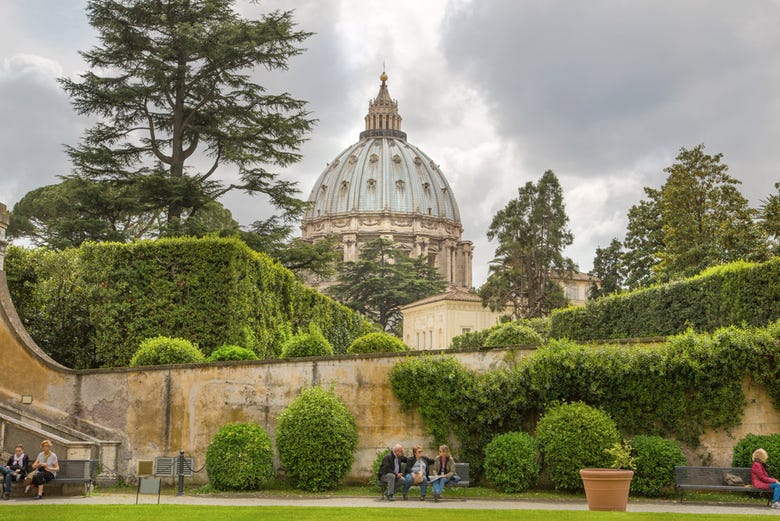St Peter's Basilica from the Vatican Gardens