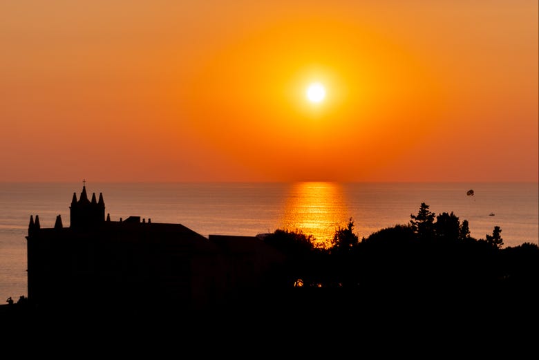 Admiring the sunset in Tropea