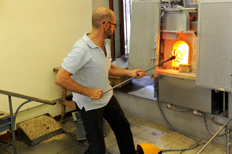 Visiting a glass workshop in Venice