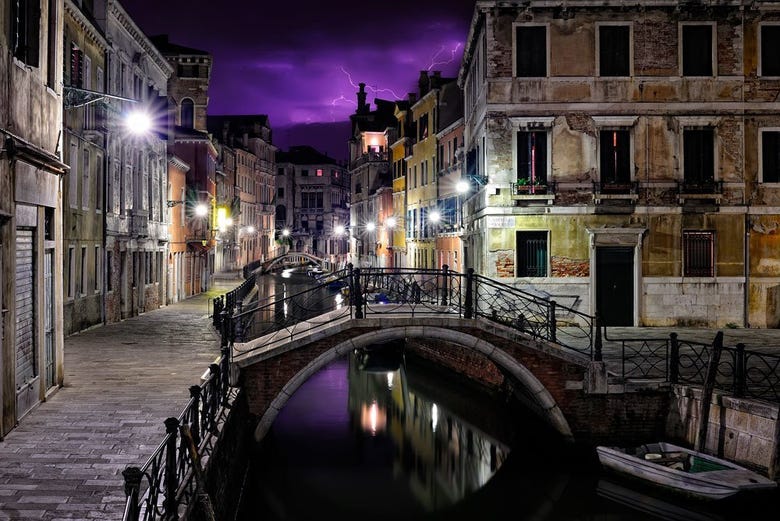 Noche de tormenta en Venecia