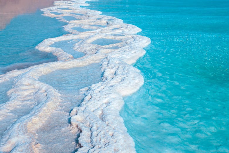 Orillas saladas del Mar Muerto