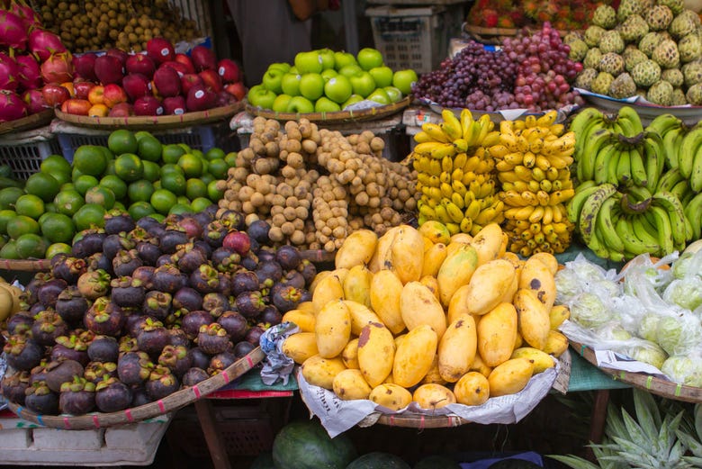 Fresh fruits in a market in Luang Prabang