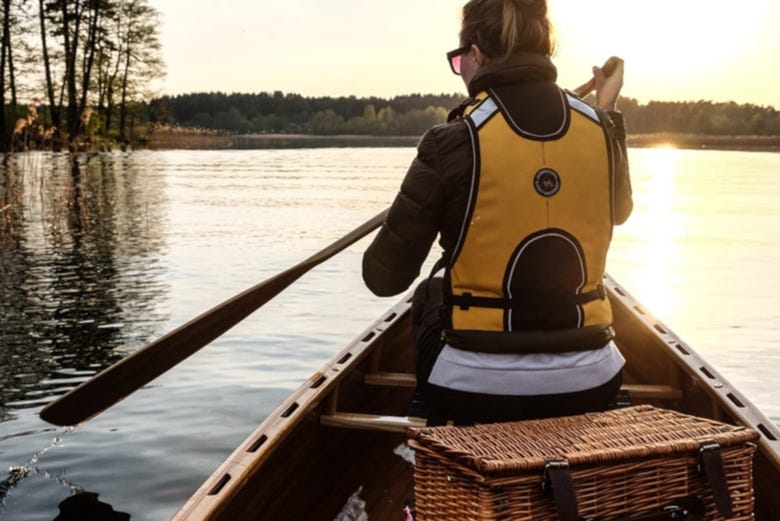 Disfrutando del kayak por Trakai