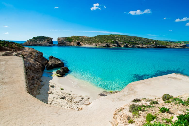 Lagoa Azul, na ilha maltesa de Comino