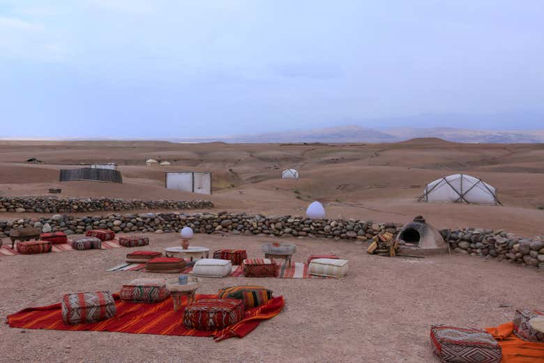 Campamento en el desierto de Agafay