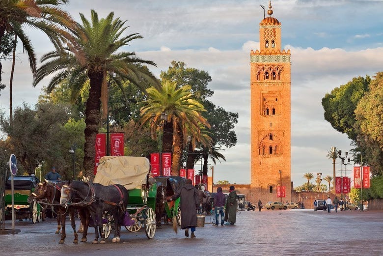 Carriages next to the Koutoubia Mosque