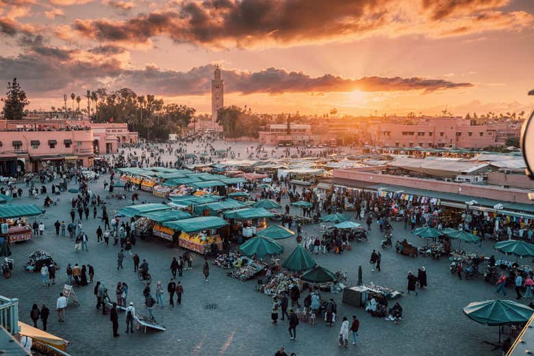 Puestos de comida en la Plaza Jamaa el Fna