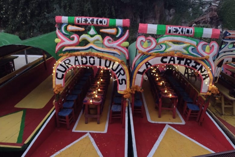 Trajinera boats in Xochimilco