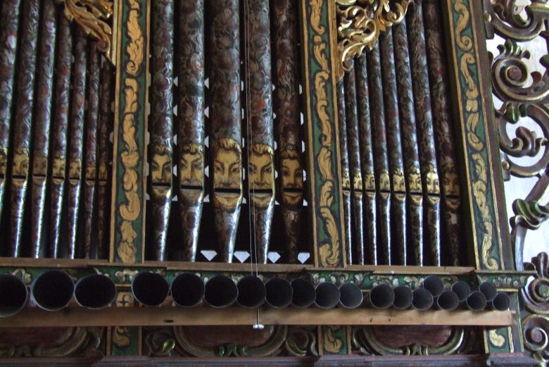 Detalle del órgano de San Jerónimo Tlacochahuaya