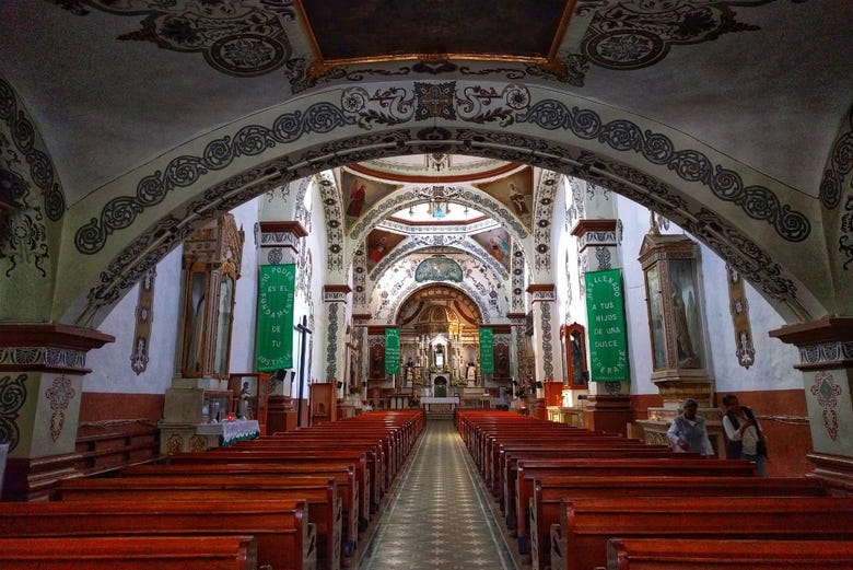 Inside the Ocotlán Basilica