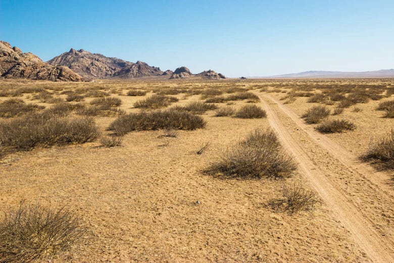 Paesaggio del deserto del Semi Gobi