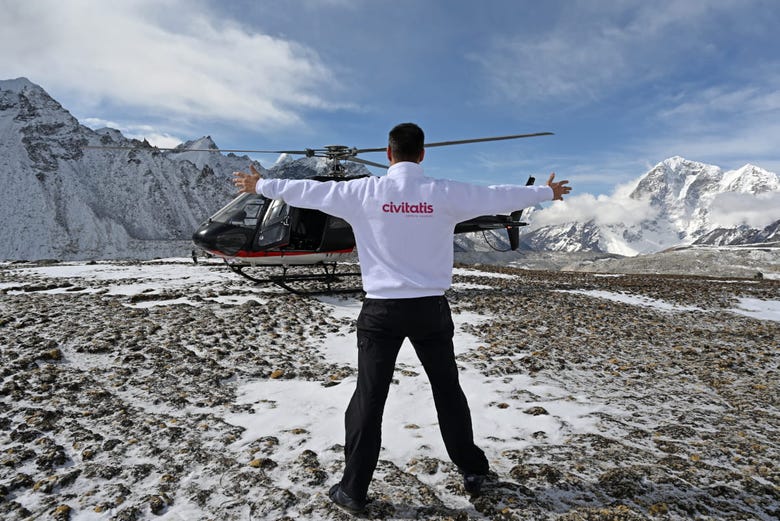 Landing at Everest Base Camp