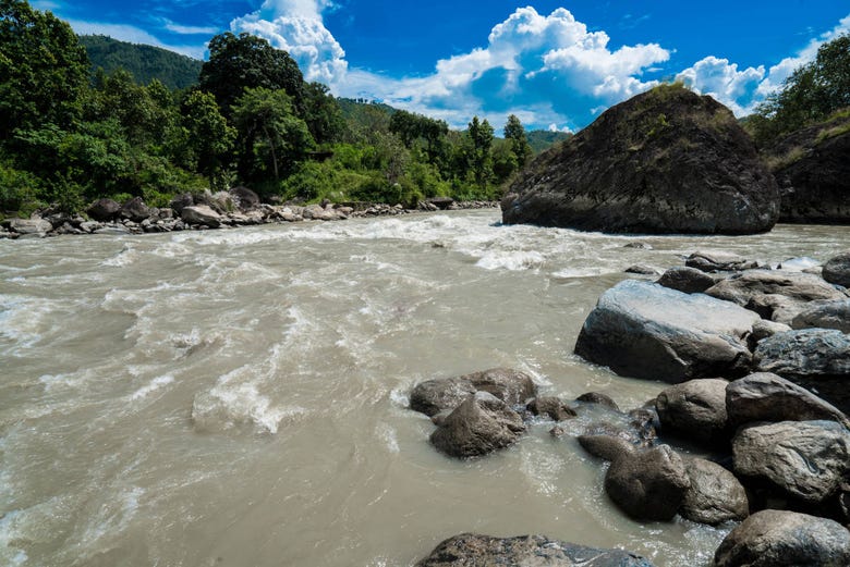 White water rapids on the Trishuli River