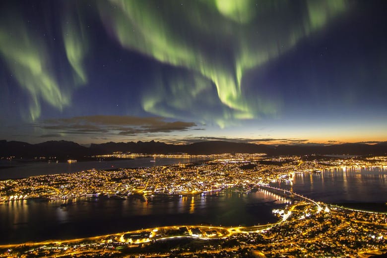 Aurora boreale su Tromsø