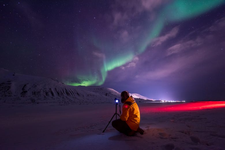 Buscando la mejor instantánea de la aurora boreal