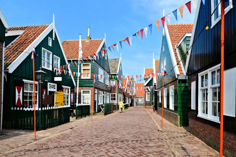 A typical street in Volendam