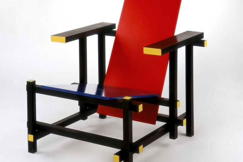 Cadeira vermelha e azul de Gerrit Rietveld