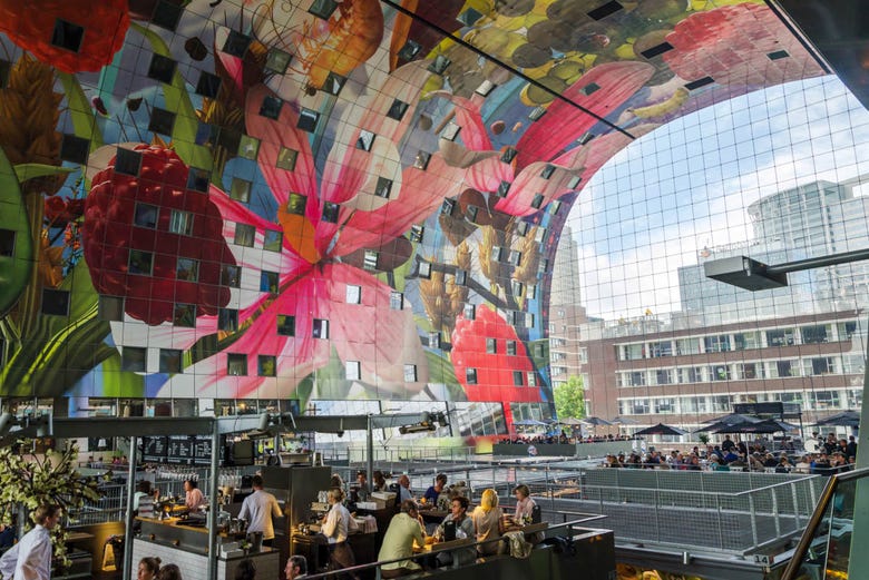 Inside the Markthal in Rotterdam