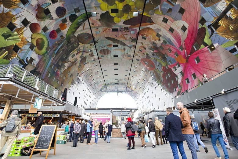 Visiting the Markthal market
