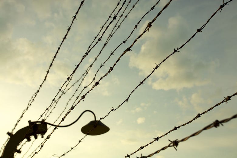Barbed wire at the concentration camps