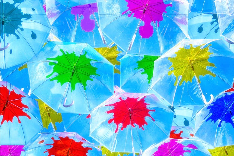 Os famosos guarda-chuvas de Águeda 