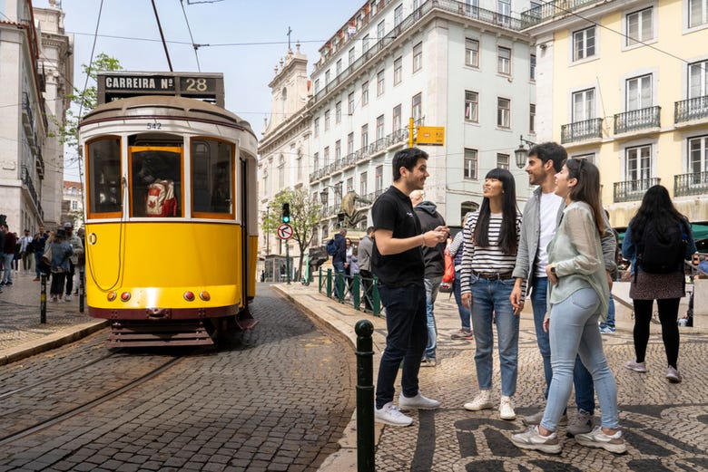 We'll travel in Lisbon's famous gloria lift