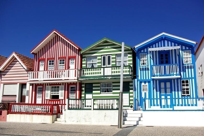 Typical houses on the Costa Nova