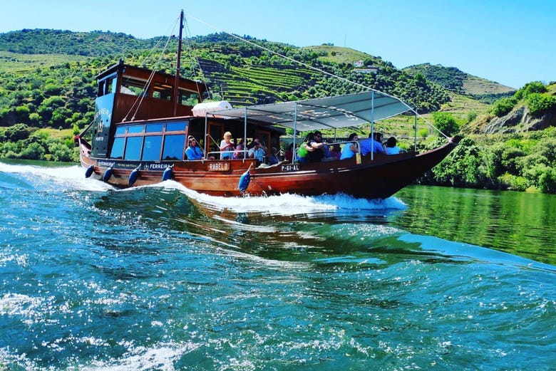 Enjoying the rabelo boat trip on the Douro River
