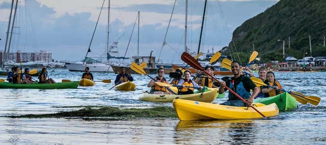 Balade en kayak dans la Grande Lagune au coucher du soleil