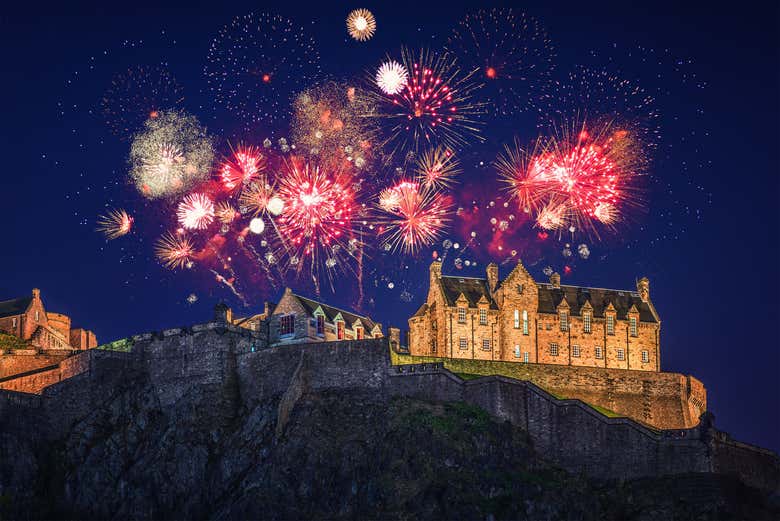 Castillo de Edimburgo en fin de año