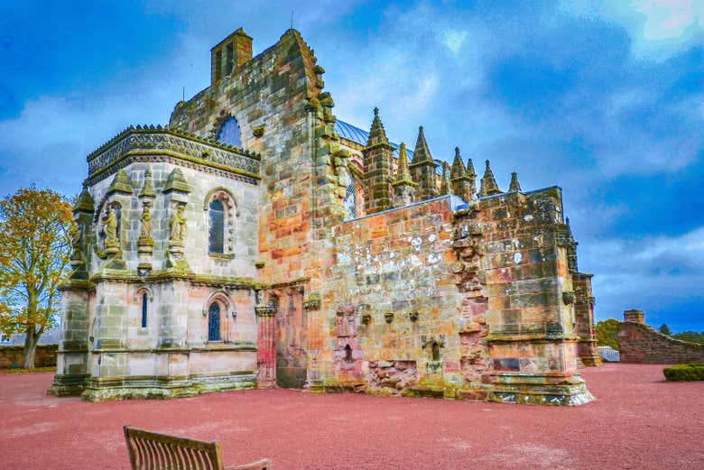 A Capela de Rosslyn num dia ensolarado