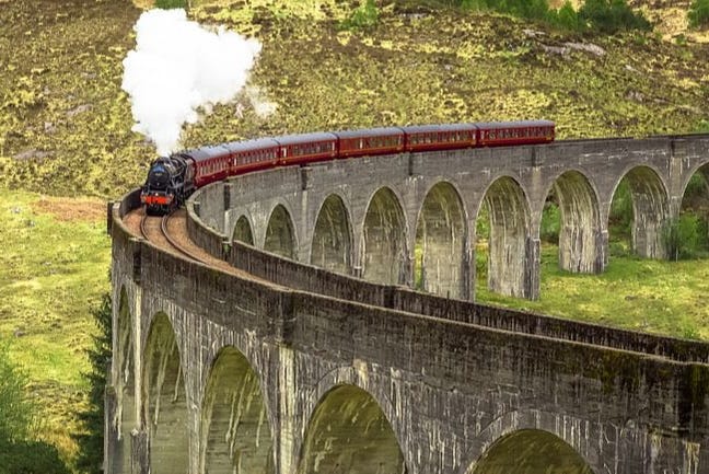 The Harry Potter train from Edinburgh