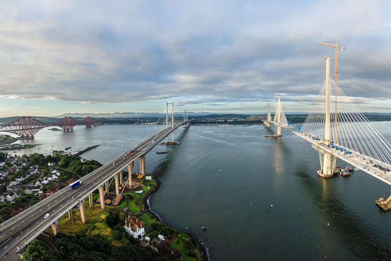 Panoramic view of the Forth Bridges