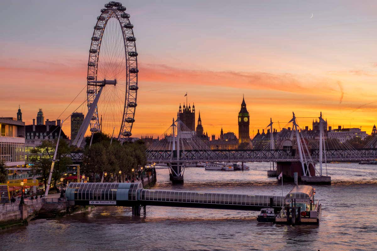 Croisière sur la Tamise au coucher de soleil, Londres