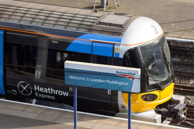 London Heathrow Express at Paddington train station