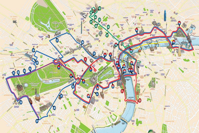 Plan Bus Londres (en PDF & Interactif) : Carte avec Lignes & Zones