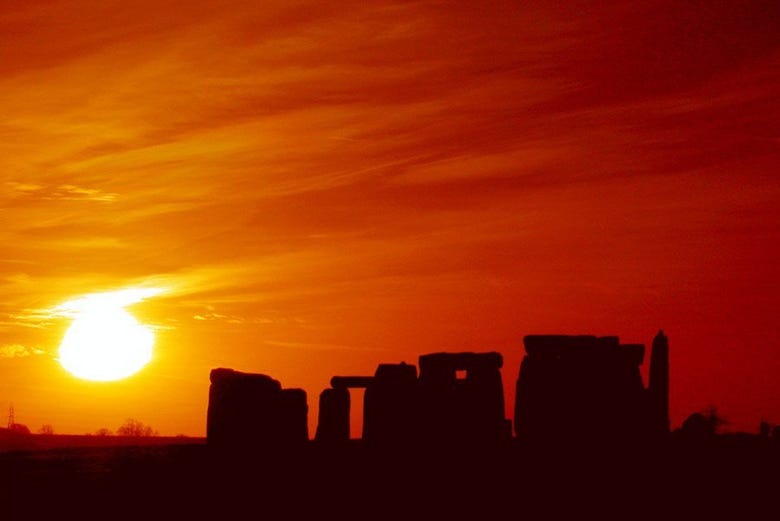 Stonehenge au coucher de soleil