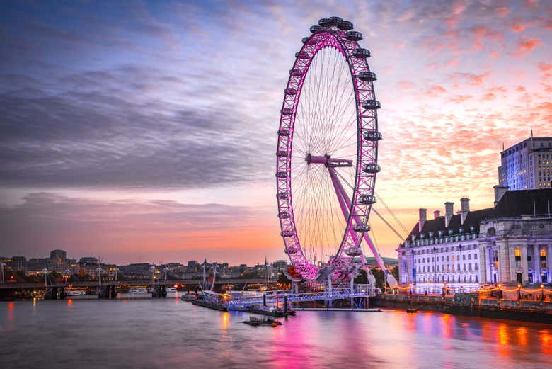 The London Eye al atardecer