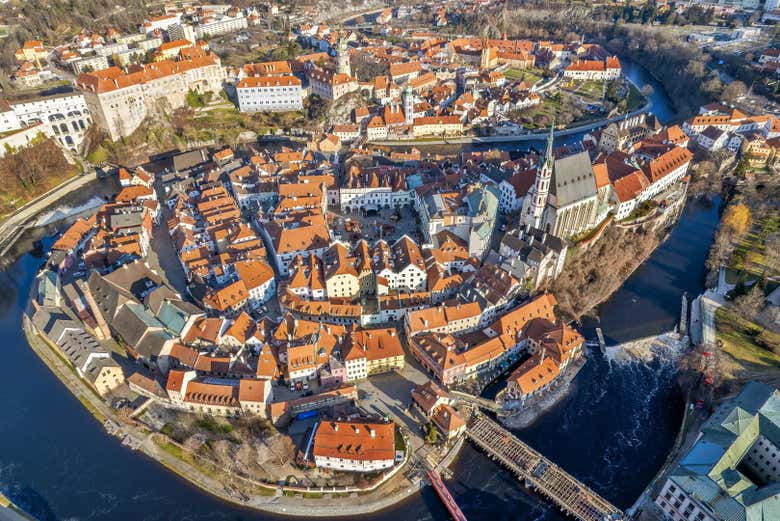Vistas de Cesky Krumlov desde las alturas