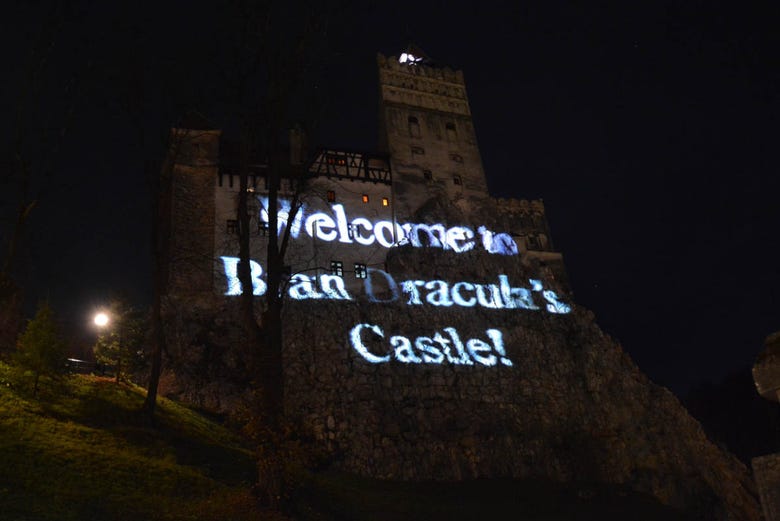 Being welcomed to Dracula's castle