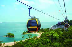 Jantar no teleférico da Ilha Sentosa
