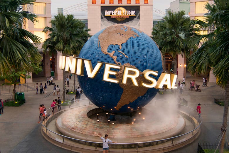L'entrée du parc Universal Studios à Singapour