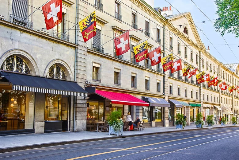 Ruas do centro histórico de Genebra