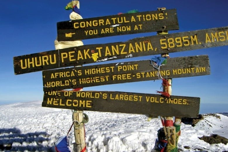 En la cima del Kilimanjaro