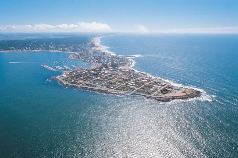 An aerial view of Punta del Este