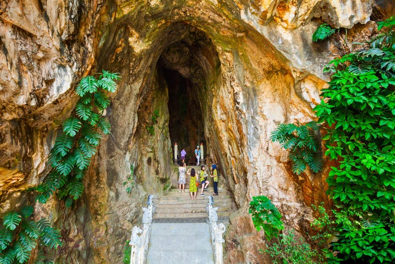 Entrance to one of the caves at Marble Mountains