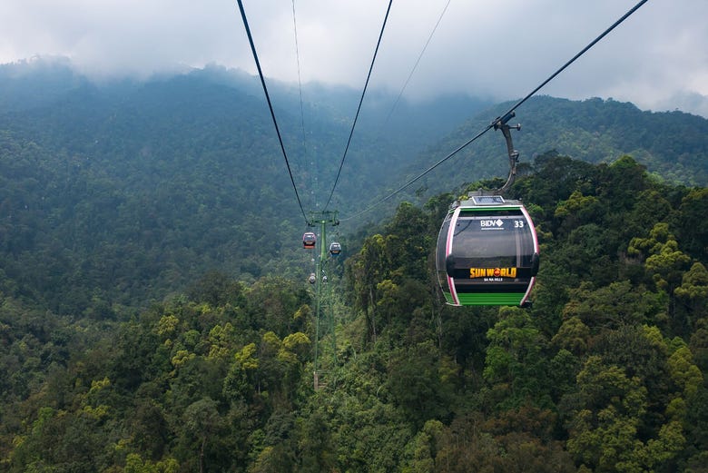 Cable cars up to the peak of Ba Na Hills