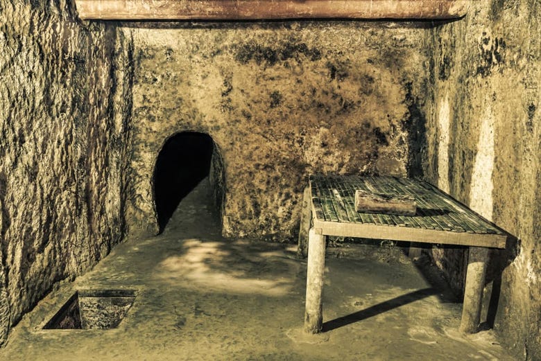 Una sala en los túneles