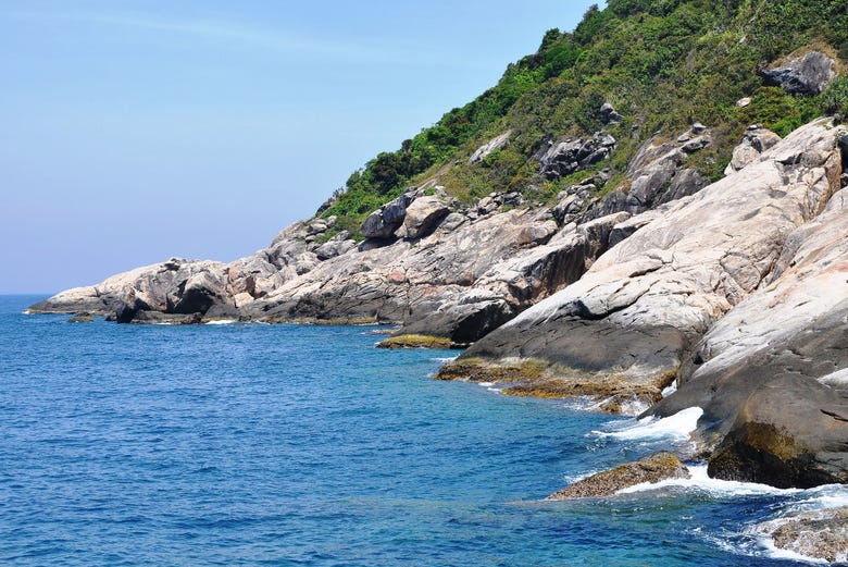 The rocky landscpaes of Cham island